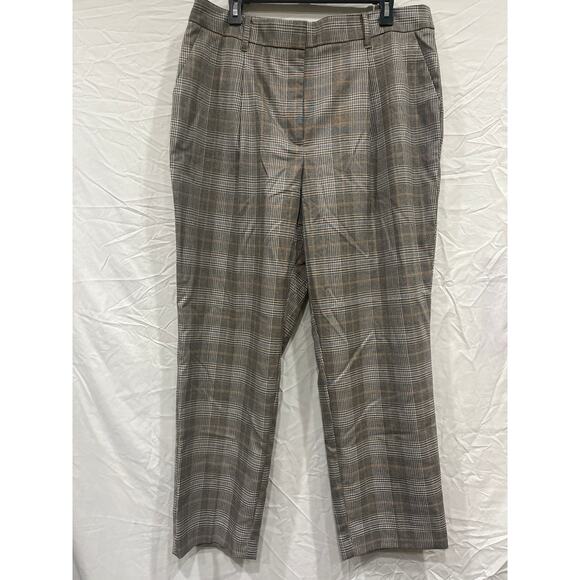 Nine West Plaid Trousers High Rise Straight Leg Pants Womens 16 - Picture 1 of 5